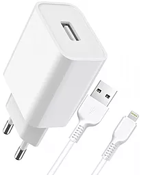 Сетевое зарядное устройство Jellico C5 12W 2.1A USB-A + Lightning cable white