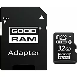 Карта памяти GooDRam microSDHC 32GB Class 4 + SD-адаптер (M40A-0320R11)