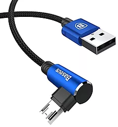 Кабель USB Baseus MVP Elbow 2M micro USB Cable Blue (CAMMVP-B03) - миниатюра 2