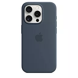 Чохол Apple Silicone Case Full with MagSafe and SplashScreen для Apple iPhone 15 Pro Max Storm Blue