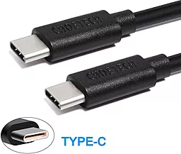 Кабель USB PD Choetech 60W 3A 0.5M USB Type-C - Type-C Cable Black (CC0001) - миниатюра 4