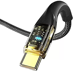 Кабель USB Essager Interstellar Transparent 100w 7a 0.3m USB Type-C cable black (EXCT-XJB01-P) - миниатюра 3