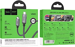 Кабель USB 4.0 PD HD Hoco US05 8K 40 Gbps 100W 5A USB Type-C - Type-C Cable Black - миниатюра 10