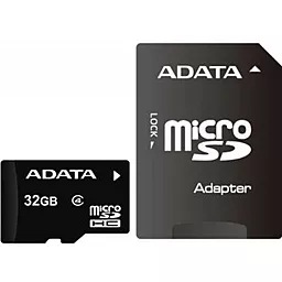 Карта памяти ADATA microSDHC 32GB Class 4 + SD-адаптер (AUSDH32GCL4-RA1)