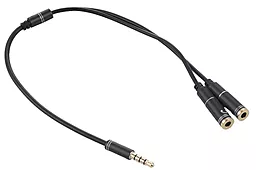Аудио разветвитель EasyLife AUX mini Jack 3.5мм M/2xF cable 0.3 м black - миниатюра 2
