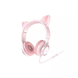 Наушники Hoco W36 Cat Ear Pink - миниатюра 3