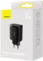 Сетевое зарядное устройство Baseus Compact Charger 3 USB 17W Black (CCXJ020101) - миниатюра 6