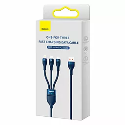 Кабель USB Baseus Flash II 100w 5a 3-in-1 USB to Type-C/Lightning Cable/micro USB cable Blue (CASS030003) - миниатюра 4
