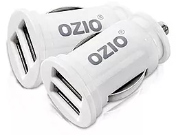 Автомобильное зарядное устройство Ozio 5V/2.1A 2USB White - миниатюра 2