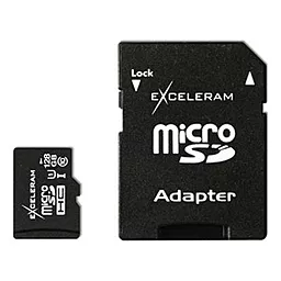 Карта памяти Exceleram microSDXC 128GB Class 10 UHS-I U1 + SD-адаптер (MSD12810A)