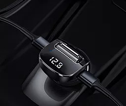Автомобильное зарядное устройство с FM-модулятором Baseus Streamer F40 AUX Wireless MP3 Car Charger Black (CCF40-01) - миниатюра 7