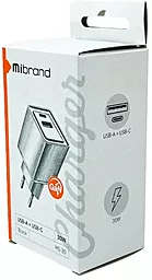 Сетевое зарядное устройство Mibrand MI-30 30W GaN USB-A-C Black (MIWC/30UCB) - миниатюра 4