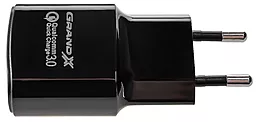 Мережевий зарядний пристрій з швидкою зарядкою Grand-X 18w QC3.0 home charger black (CH-550B) - мініатюра 5