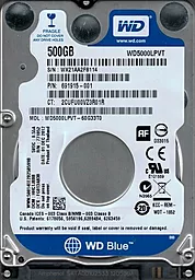 Жорсткий диск для ноутбука Western Digital Blue 500 GB 2.5 (WD5000LPVT)