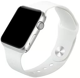 для умных часов iWatch Silicon Strap for Apple Watch 42mm White - миниатюра 2