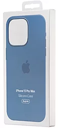 Чехол Apple Silicone Case Full with MagSafe and SplashScreen для Apple iPhone 15 Pro Max Winter Blue - миниатюра 3