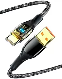 Кабель USB Essager Interstellar Transparent 100w 7a 0.3m USB Type-C cable black (EXCT-XJB01-P) - миниатюра 2