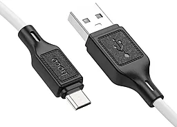 Кабель USB Hoco X90 Cool Silicone 2.4A micro USB Cable White - миниатюра 3