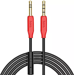 Аудіо кабель, з мікрофоном Hoco UPA12 AUX mini Jack 3.5mm M/M Cable 1 м black