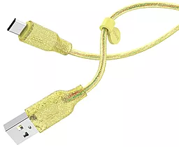 Кабель USB Hoco U73 Star Galaxy Silicone micro USB Cable Yellow - миниатюра 3