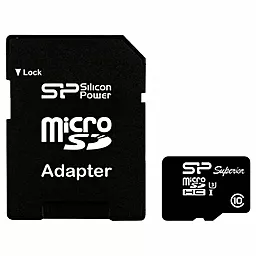 Карта памяти Silicon Power microSDXC 64GB Class 10 UHS-I U3 + SD-адаптер (SP064GBSTXDU3V10SP)