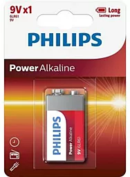 Батарейки Philips 6LR61 / Крона Power Alkaline 1шт (6LR61P1B/10)
