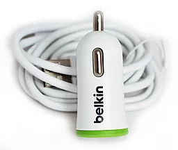 Автомобильное зарядное устройство Belkin 1 USB 2.1A + USB Cable Micro USB White (BK668) - миниатюра 3