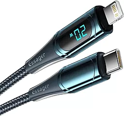 Кабель USB PD Essager LED Digital Display 20w Type-C - Lightning cable blue (EXCTL-YD03) - миниатюра 3