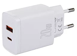 Мережевий зарядний пристрій з швидкою зарядкою Baseus Compact Quick Charger U+C 20W White (CCXJ-B02)