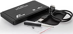 Карман для HDD Frime SATA 2.5", USB 2.0, Metal, Black (FHE20.25U20) - миниатюра 2