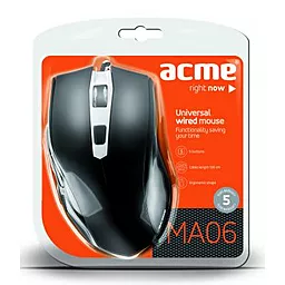 Компьютерная мышка Acme MA06 Universal Wired (4770070873571) Black - миниатюра 2