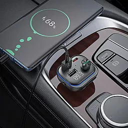 Автомобильное зарядное устройство Borofone BC54 30w PD/QC3.0 USB-C/USB-A ports car charger black - миниатюра 6