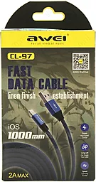 Кабель USB Awei CL-97 Lightning Cable Blue - миниатюра 2