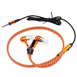 Наушники Metal Zipper Z-03 + mic zipper with light наушники вакуумные светящиеся Orange - миниатюра 2