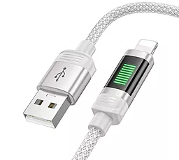 Кабель USB Hoco U126 Dunamic LED 12w 2.4a 1.2m Lightning cable  gray - миниатюра 3