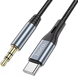 Аудио кабель Hoco DUP03 Aux mini Jack 3.5 mm - USB Type-C M/M Cable 1 м black