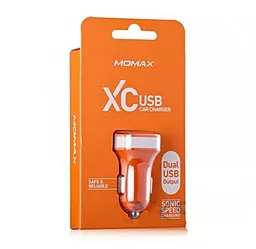 Автомобільний зарядний пристрій Momax XC USB 1.1a 2XUSB-A ports car charger orange [SXDO] - мініатюра 2
