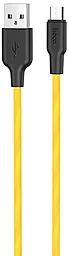 Кабель USB Hoco x21 Plus Fluorescent micro USB Cable Black/Yellow