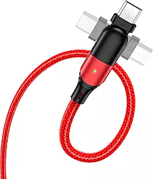 Кабель USB Hoco U100 Orbit micro USB Cable Red - миниатюра 2