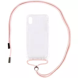 Чехол Epik Crossbody Transparent Apple iPhone XS Max Light pink