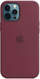 Чохол Apple Silicone Case Full with MagSafe and SplashScreen для Apple iPhone 12 Pro Max  Plum
