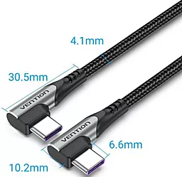 Кабель USB PD Vention 100W 5A 2M USB Type-C - Type-C Cable Black (TANHH) - миниатюра 4