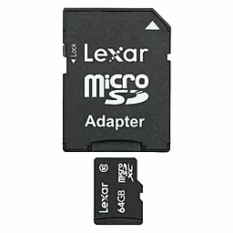 Карта памяти Lexar microSDXC 64GB Class 10 + SD-адаптер (LSDMI64GABEUC10A)