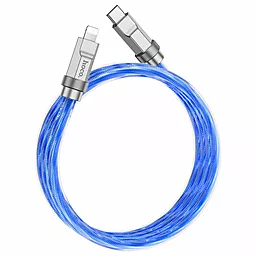 Кабель USB PD Hoco U113 Silicone Solid 20W USB Type-C - Lightning Cable Blue - миниатюра 3