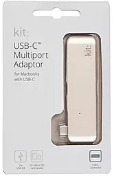 Kit USB-C to 3xUSB 3.0, SD/microSD reader Gold (C5IN1GD) - миниатюра 2