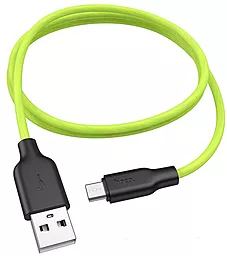 Кабель USB Hoco X21 Plus Silicone micro USB Cable Green - миниатюра 2