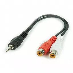 Аудіо кабель Cablexpert Aux mini Jack 3.5 mm - 2хRCA M/F Cable 0.2 м black (CCA-406)