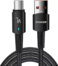 USB Кабель Essager unset Fully compatible 100w 7a 3m USB Type-C cable black (EXC7A-CGC01-P)