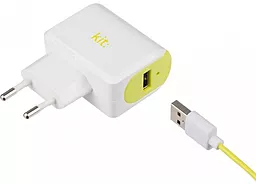 Сетевое зарядное устройство Kit EU USB Mains Charger (Micro-USB сable, USB 2.4Amp) White (8600PMCEU2A) - миниатюра 2