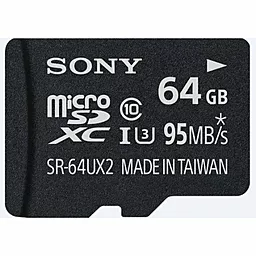 Карта памяти Sony microSDXC 64GB Class 10 UHS-1 U3 + SD-адаптер (SR-64UX2A/T1) - миниатюра 3